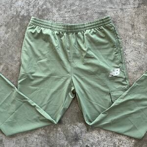 New Balance Sage Green Ripstop Cargo Track Pants Size Large Ankle Zip